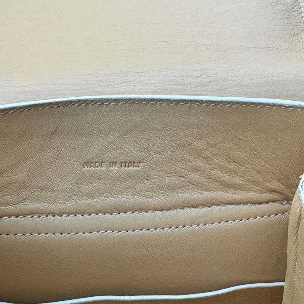 Dooney & Bourke (Made in Italy) Vintage White Leather Bamboo Handle Backpack